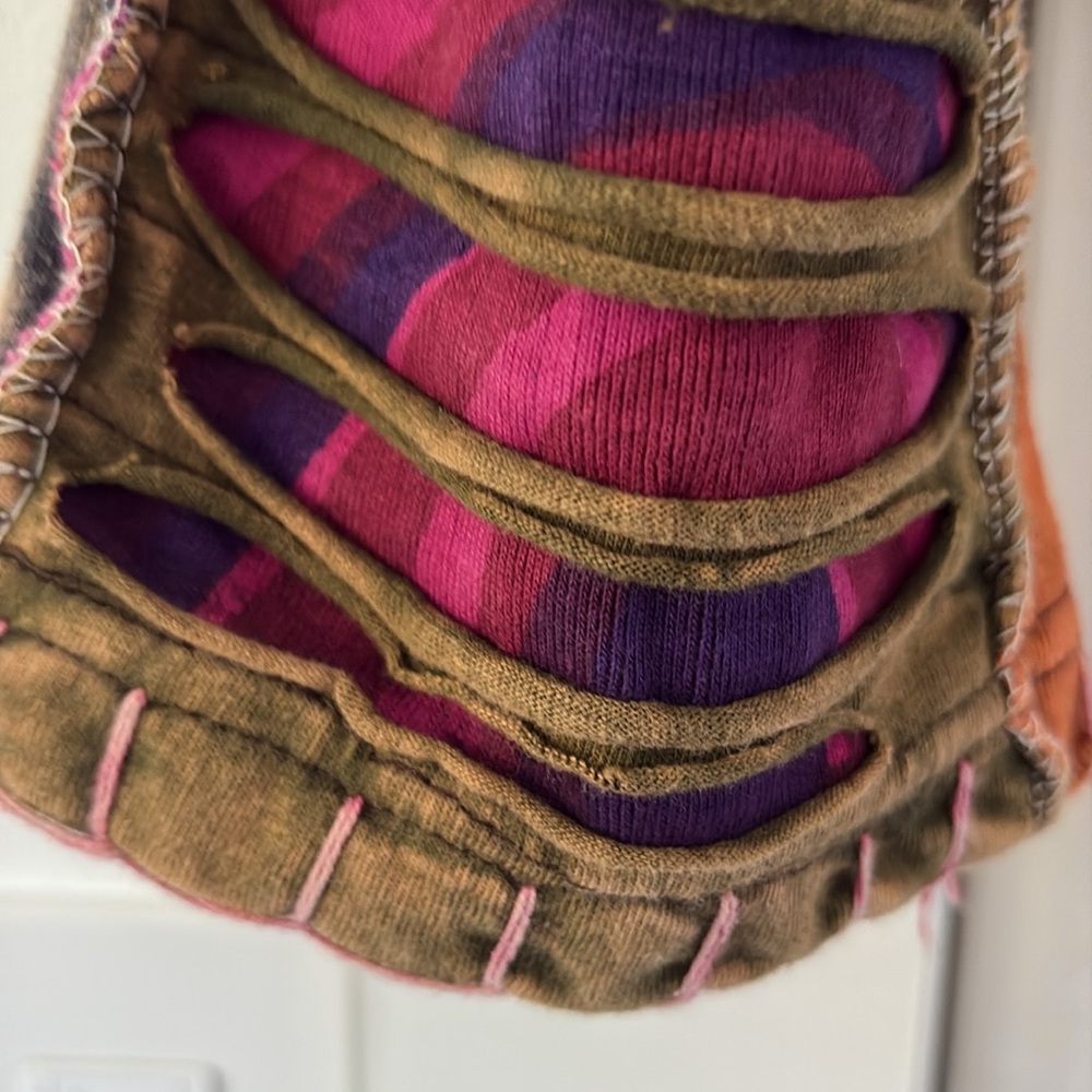 Kpc Fairycore Patchwork Mixed Pattern Zip Up Hood… - image 4